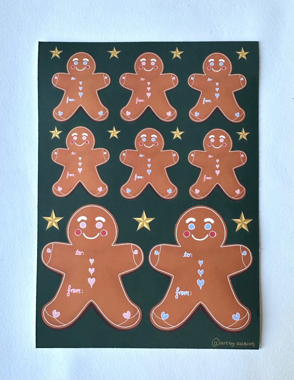 Christmas 'To, From' Gingerbread Men - Sticker Sheet