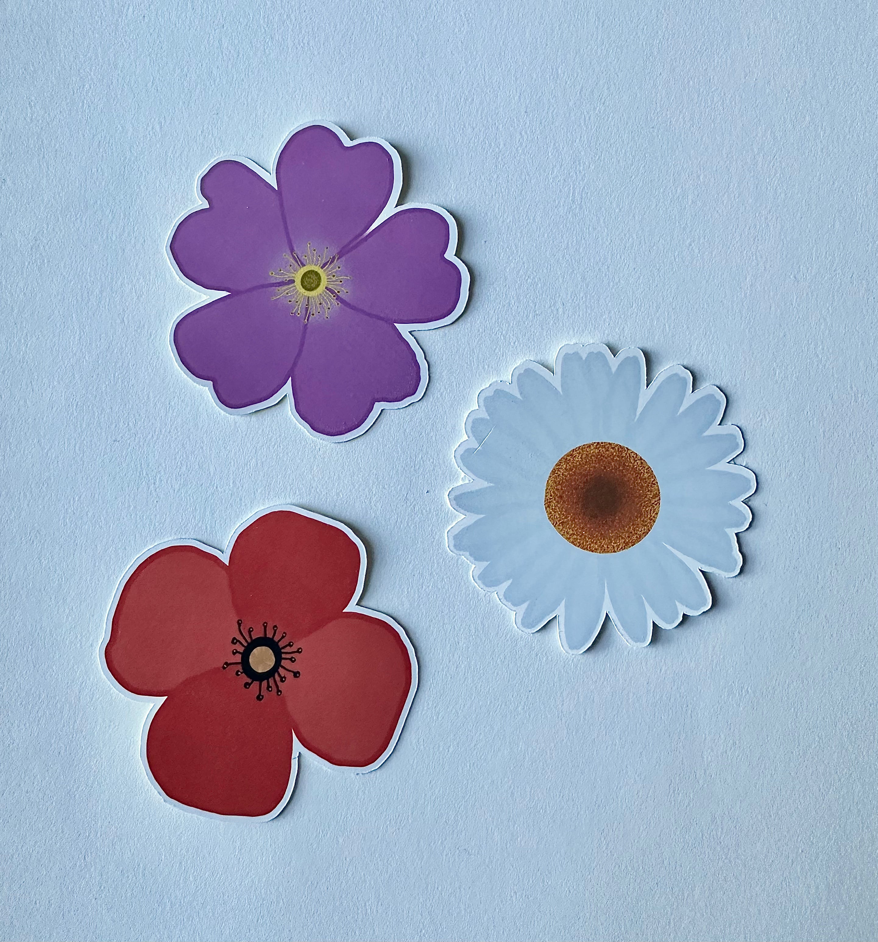 Flowers - Set of 3 Stickers