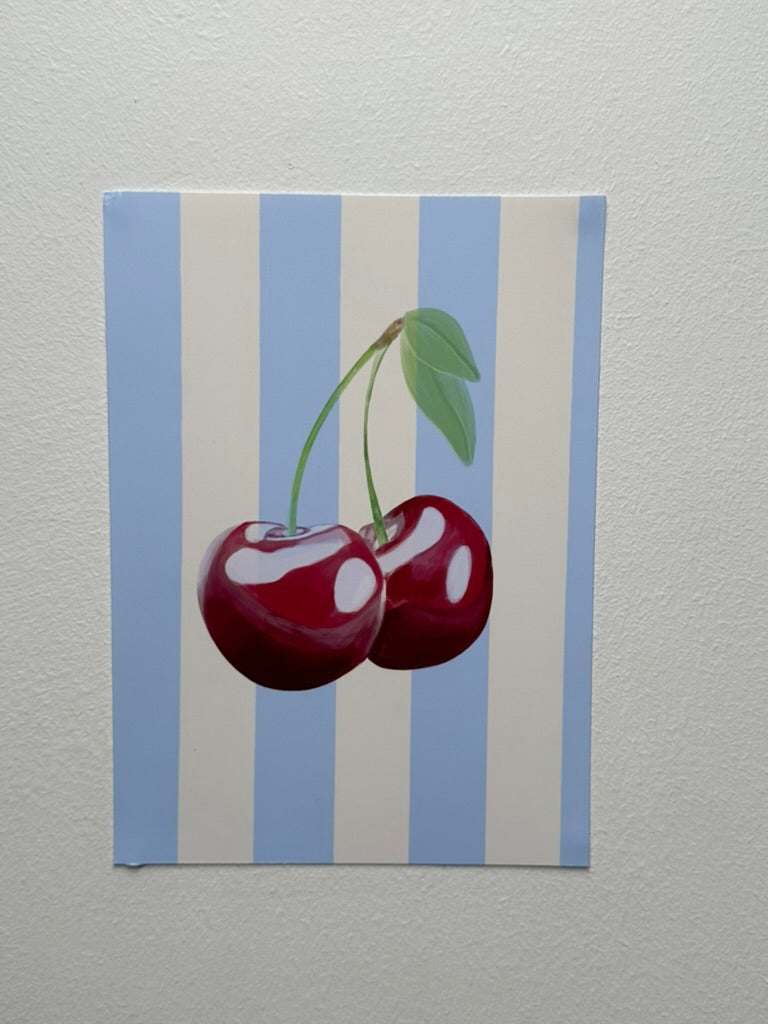 Striped Cherries (two colour options) - Print