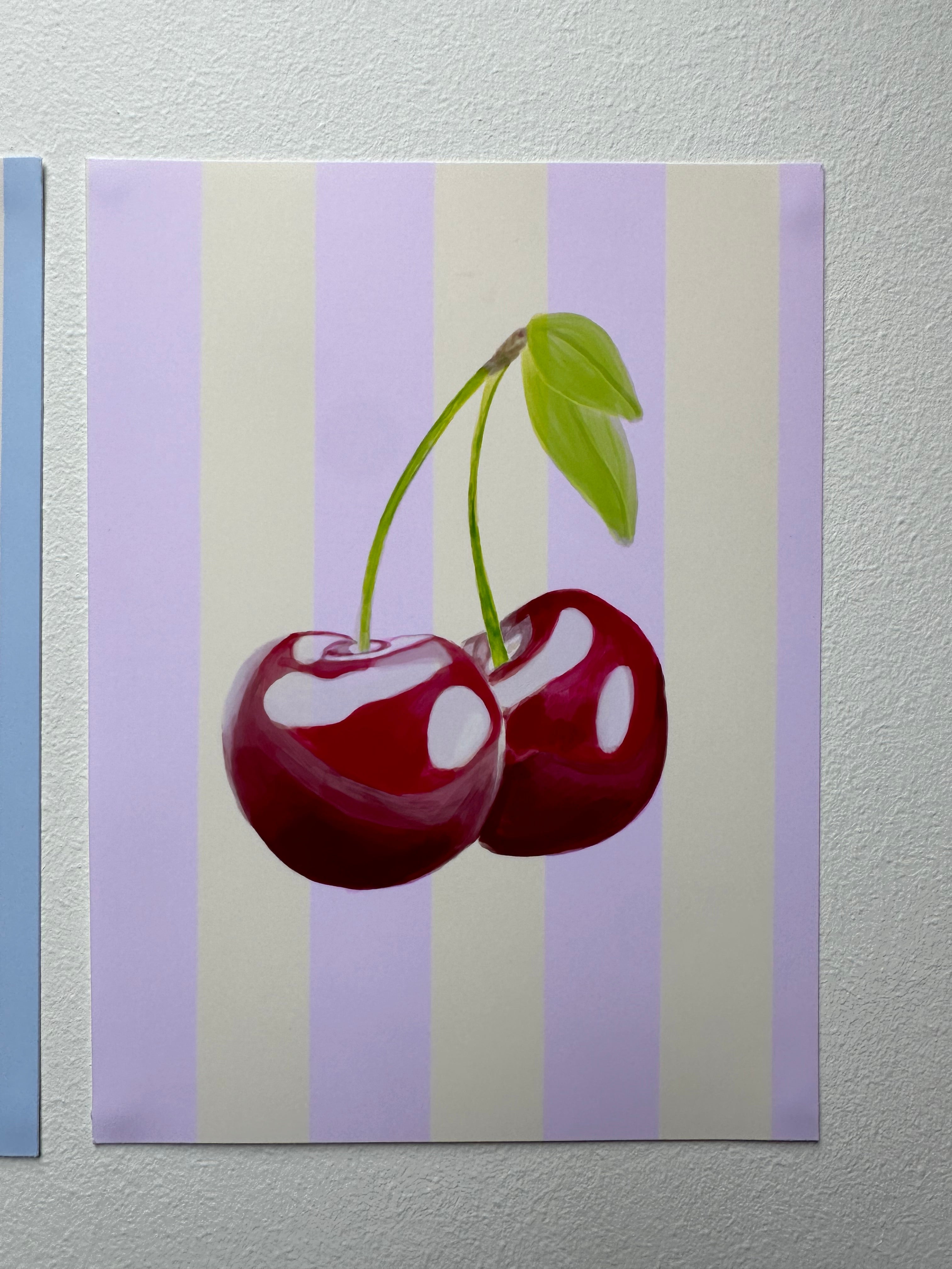 Striped Cherries (two colour options) - Print