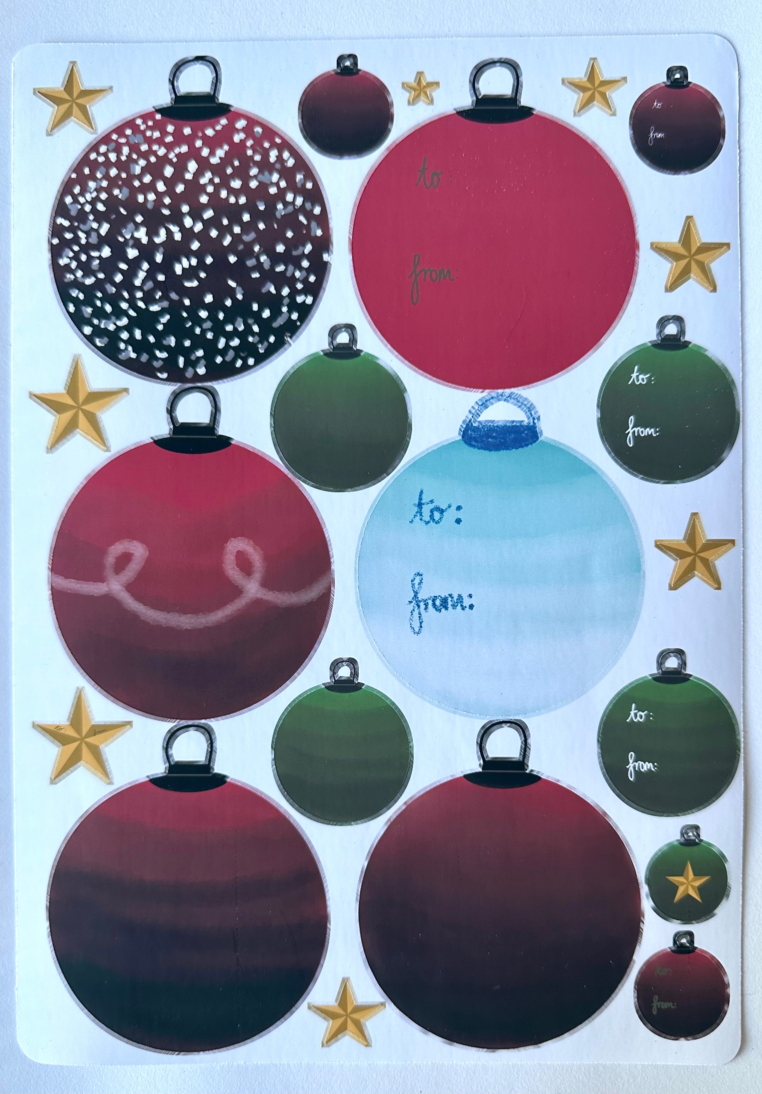 Christmas Baubles - Sticker Sheet